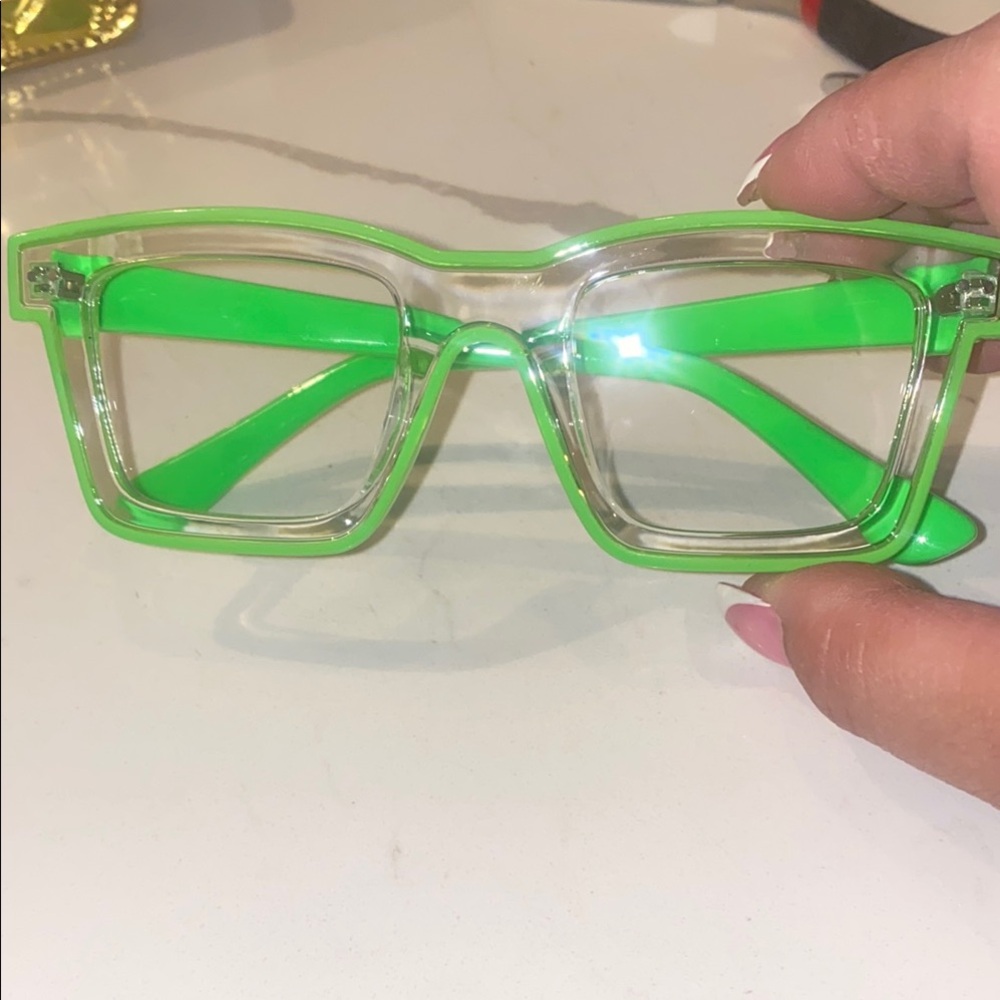 Neon Green Square Frame Glasses ❤️